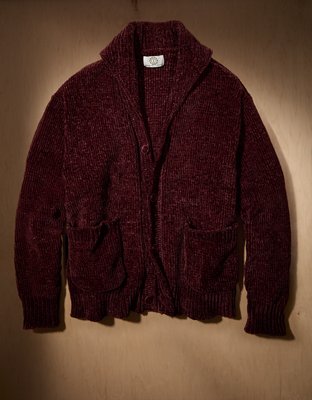 Cardigan en chenille à col châle AE x Tru Kolors
