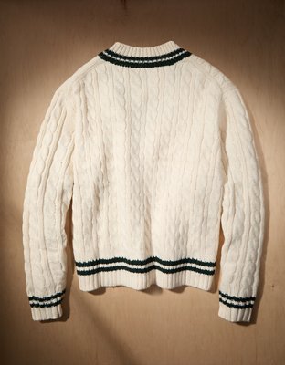 AE x Tru Kolors Cable Knit Cricket Sweater