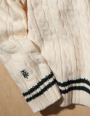 AE x Tru Kolors Cable Knit Cricket Sweater