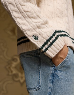 AE x Tru Kolors Cable Knit Cricket Sweater