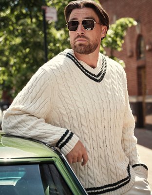AE x Tru Kolors Cable Knit Cricket Sweater | AE