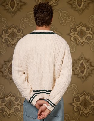 AE x Tru Kolors Cable Knit Cricket Sweater