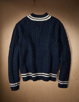 AE x Tru Kolors Cable Knit Cricket Sweater
