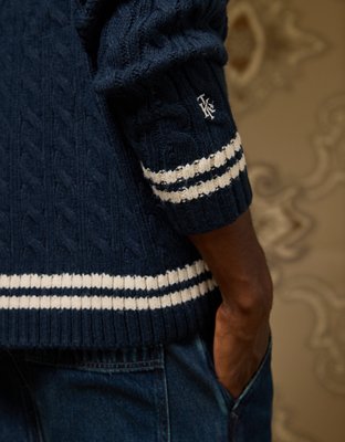 AE x Tru Kolors Cable Knit Cricket Sweater