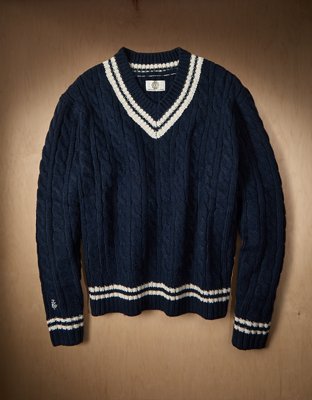 AE x Tru Kolors Cable Knit Cricket Sweater