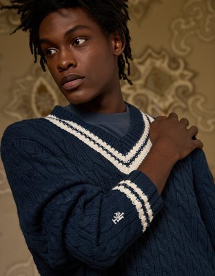 AE x Tru Kolors Cable Knit Cricket Sweater