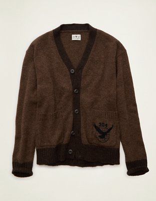 Мужской кардиган American Eagle AE x Lamine Yamal Cardigan, цвет: Коричневый — фото 3