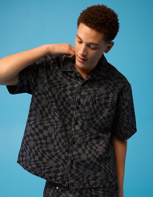 AE | Smiley® Short-Sleeve Button-Up Shirt from American Eagle - $54.95