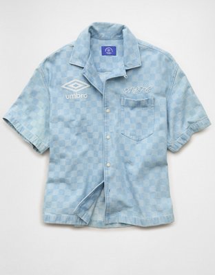 AE x Umbro Relaxed Fit Denim Button-Up Shirt