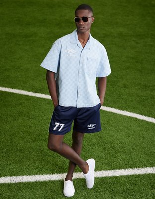 AE x Umbro Relaxed Fit Denim Button-Up Shirt