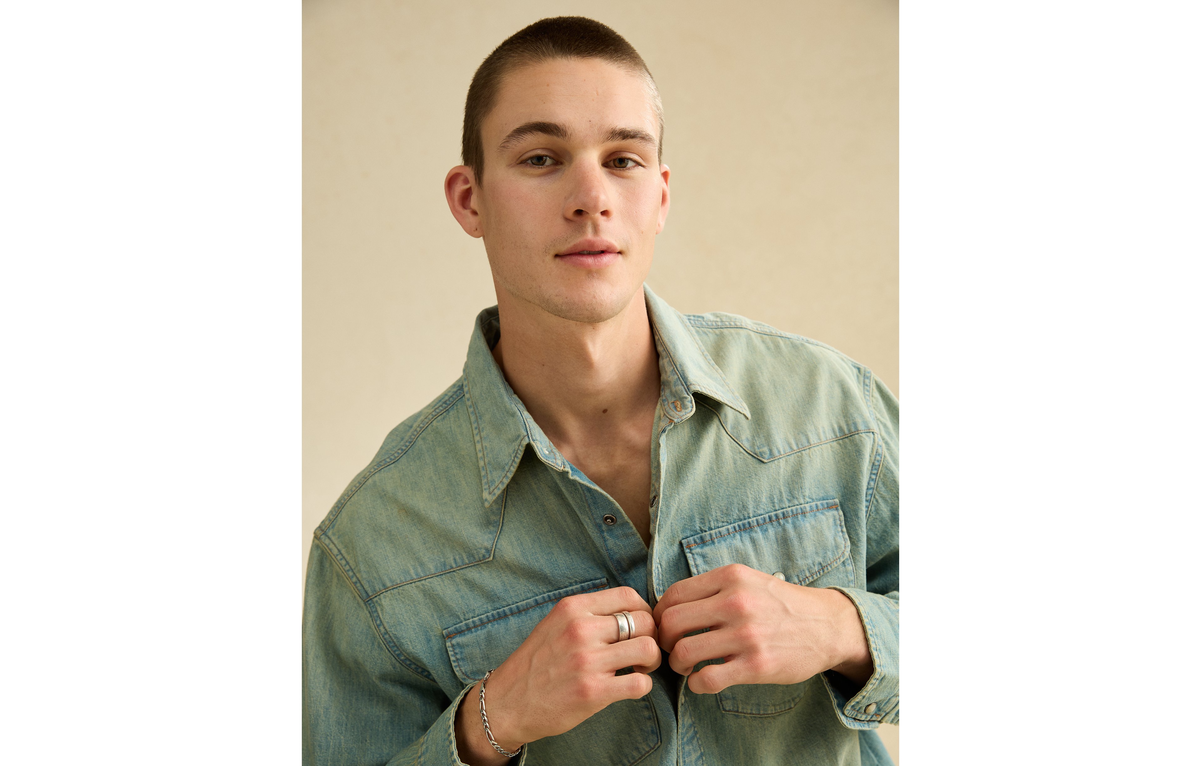 AE Relaxed Denim Western Shirt