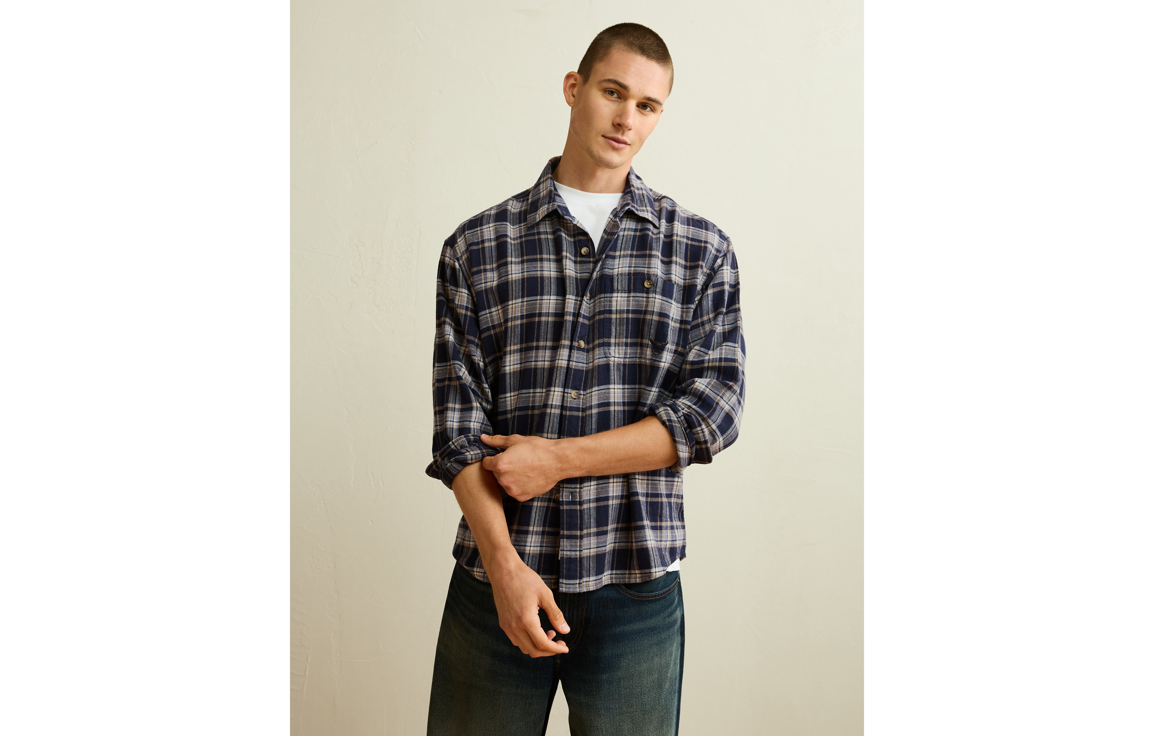 AE x Lamine Yamal Flannel Button-Up Shirt