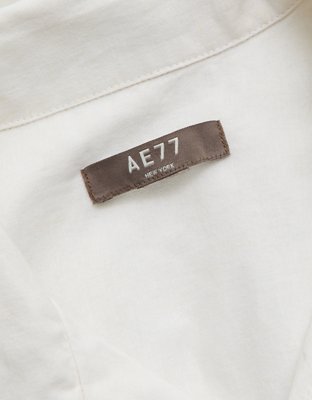 AE77 Linen-Blend Camp Collar Surplus Shirt