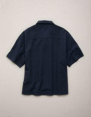 AE77 Seersucker Camp Collar Shirt