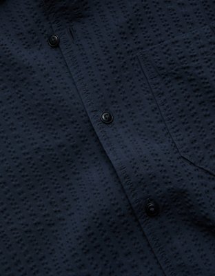 AE77 Seersucker Camp Collar Shirt