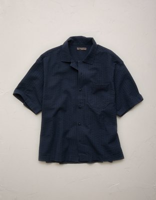 AE77 Seersucker Camp Collar Shirt