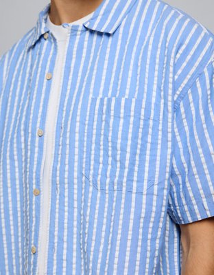 AE77 Seersucker Camp Collar Shirt
