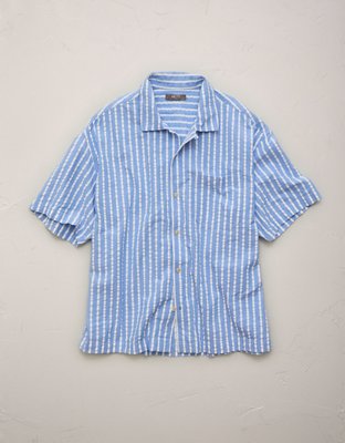 AE77 Seersucker Camp Collar Shirt