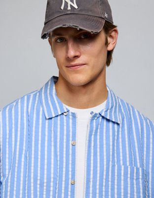 AE77 Seersucker Camp Collar Shirt