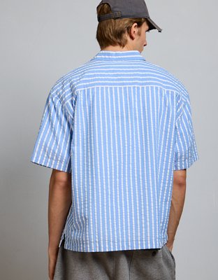 AE77 Seersucker Camp Collar Shirt