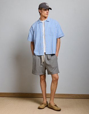 AE77 Seersucker Camp Collar Shirt