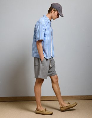 AE77 Seersucker Camp Collar Shirt
