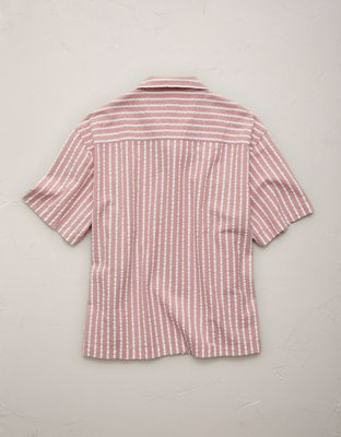 AE77 Seersucker Camp Collar Shirt
