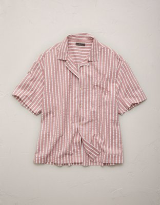 AE77 Seersucker Camp Collar Shirt