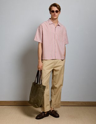 AE77 Seersucker Camp Collar Shirt