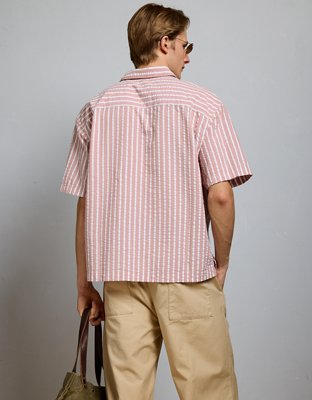 AE77 Seersucker Camp Collar Shirt