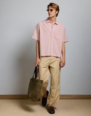 AE77 Seersucker Camp Collar Shirt