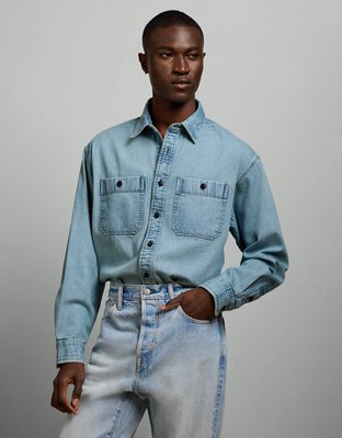 long sleeve dress shirt with jeans Sheldon Men's Long Sleeve Denim Shirt, Indigo