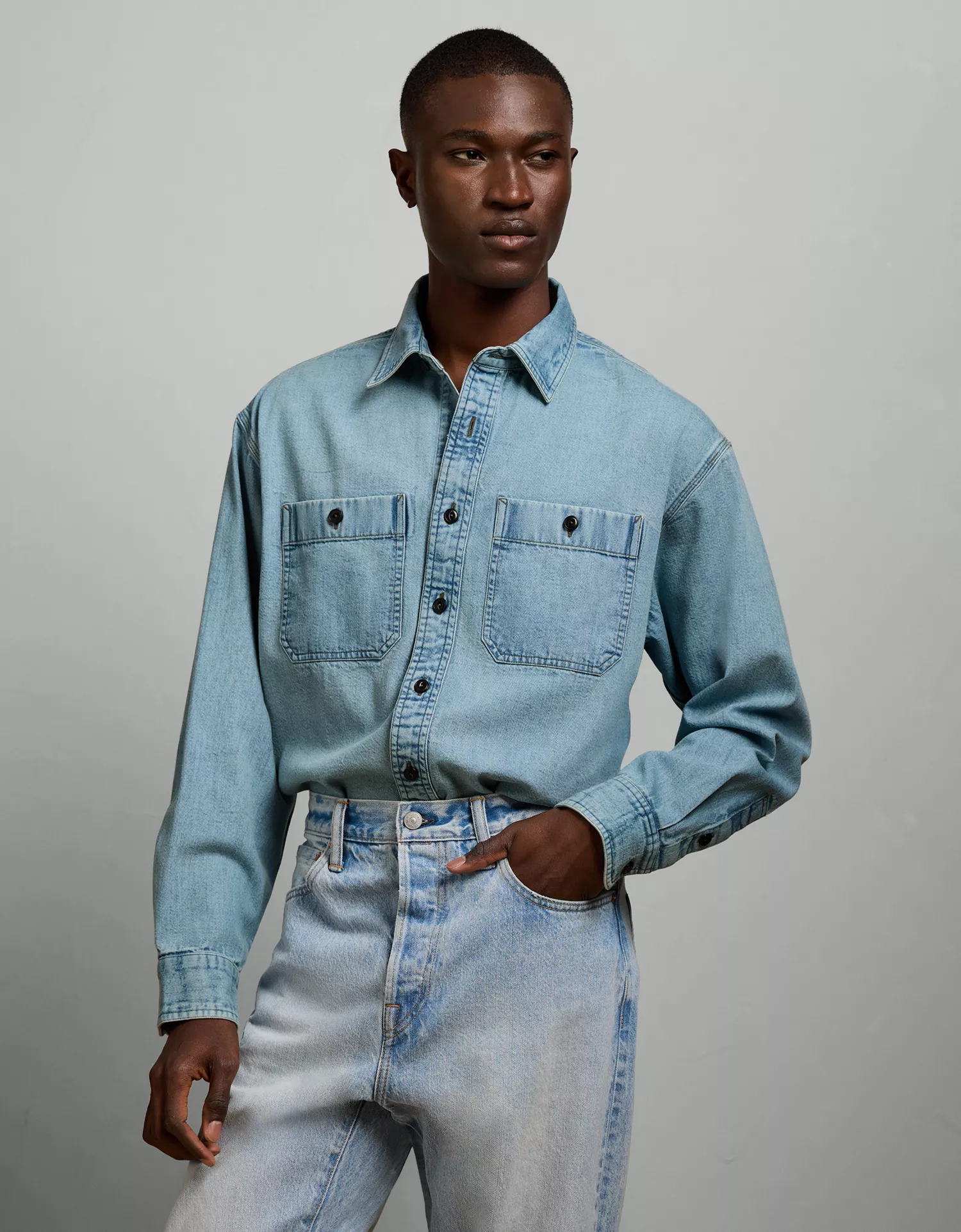 AE77 Long-Sleeve Chambray Shirt - thumbnail 7