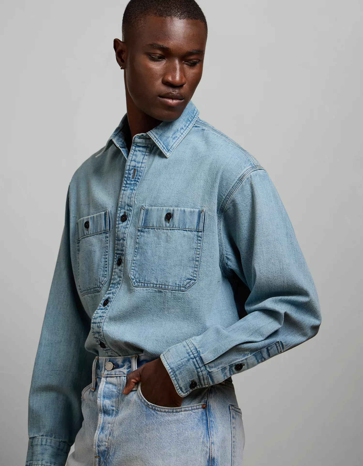 AE77 Long-Sleeve Chambray Shirt - thumbnail 5
