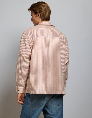 Мужская рубашка American Eagle AE77 Linen-Blend Camp Collar Surplus, цвет: Ореховый — фото 2
