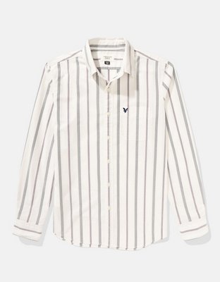 AE Camisa Oxford Slim Fit Rayada con Botones