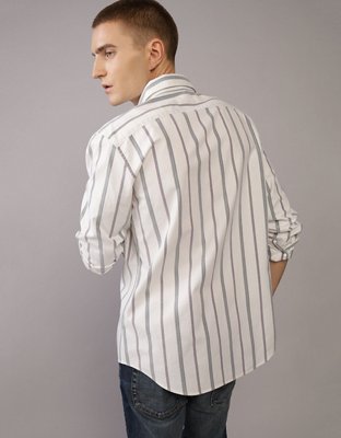 AE Camisa Oxford Slim Fit Rayada con Botones