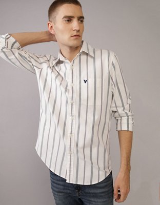 AE Camisa Oxford Slim Fit Rayada con Botones