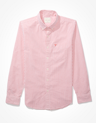 AE Striped Oxford Button-Up Shirt