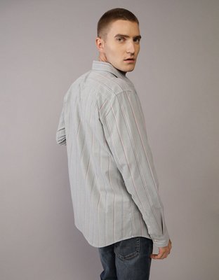 AE Camisa Oxford Slim Fit Rayada con Botones