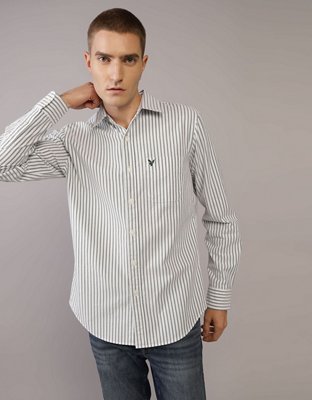 AE Striped Slim Fit Oxford Button-Up Shirt