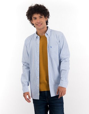 AE Striped Slim Fit Oxford Button-Up Shirt | American Eagle