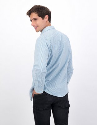 AE Striped Slim Fit Oxford Button-Up Shirt