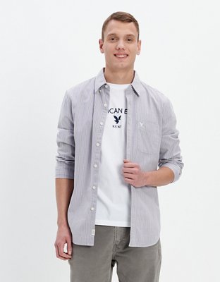 AE Striped Slim Fit Oxford Button-Up Shirt