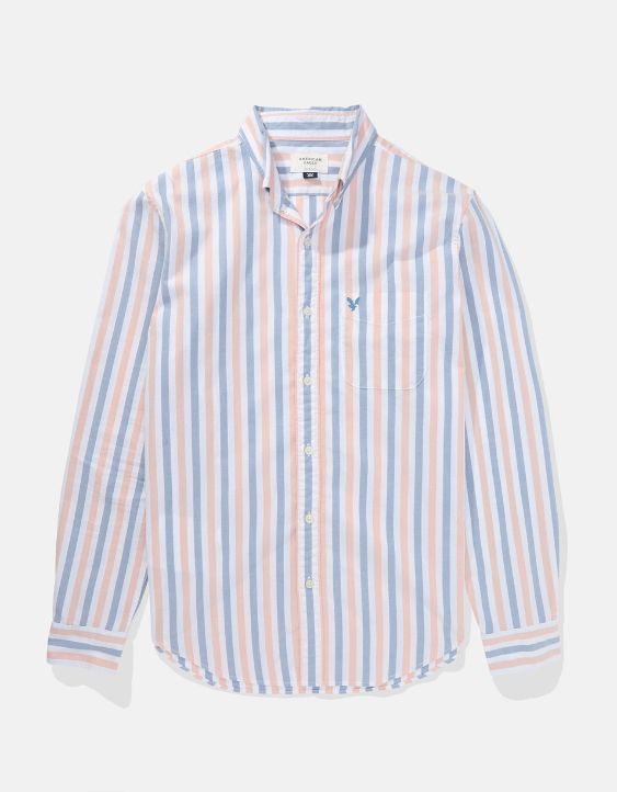 AE Striped Slim Fit Oxford Button-Up Shirt