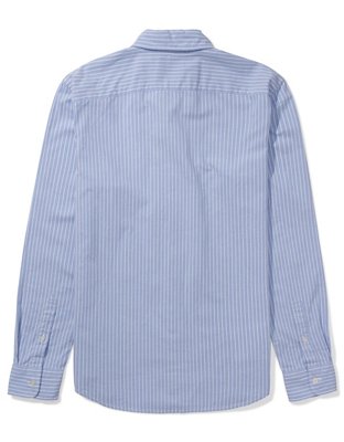 Мужские рубашки American Eagle AE Striped Slim Fit Oxford Button-Up Shirt — фото 4