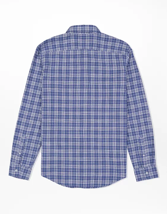 AE Plaid Slim Fit Button-Up Shirt