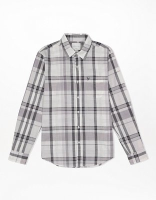 AE Plaid Slim Fit Button-Up Shirt