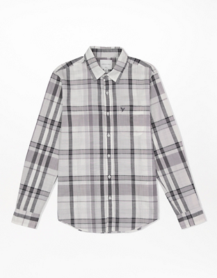 AE Plaid Slim Fit Button-Up Shirt