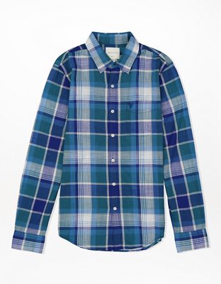 AE Plaid Slim Fit Button-Up Shirt